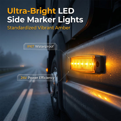 🚛✨ 10 darabos LED oldalsó helyzetjelző lámpa teherautókhoz 💡