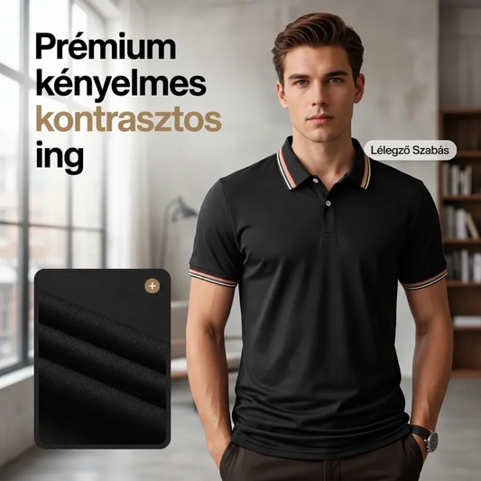 👕L–2XL💨Legkelendőbb férfi kontrasztos gallérú ing –✨ légáteresztő, gyűrődésmentes, sokol 🌟dalú