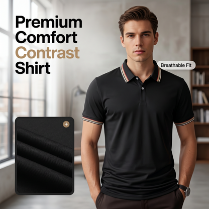 👕L–2XL💨Legkelendőbb férfi kontrasztos gallérú ing –✨ légáteresztő, gyűrődésmentes, sokol 🌟dalú