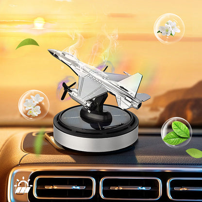 🚗✨ Napenergiás forgó repülőgép autóillatosító és diffúzor dísz ☀️✈️