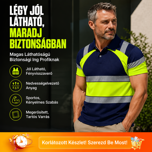 👕✨ Férfi láthatósági kerek nyakú felső 🔦