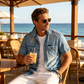 👔✨ Férfi mosott farmering –🧵   Prémium mosott anyag, amely kényelmes viseletet és időtlen retro stílust biztosít 🕰️