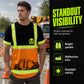 👷🔦 Jól látható figyelemfelkeltő munkapoló – Fluoreszkens + fenyvisszaverő | XS–6XL | 🛡️