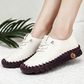 Women Genuine Leather Casual Shoes Hand-Stitched Loafers