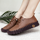 Women Genuine Leather Casual Shoes Hand-Stitched Loafers