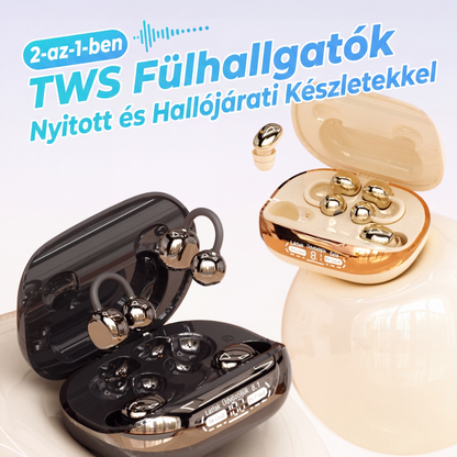 🎧🛡️ 2 az 1-ben TWS fülhallgatók nyitott és behelyezhető kivitelben 🔄
