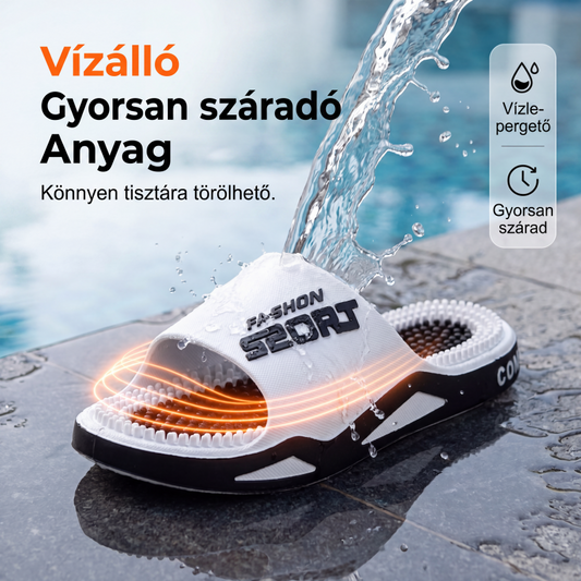 👣🛡️ Férfi masszázspapucsok, csúszásgátló házi papucsok ívtámasztással 🦶