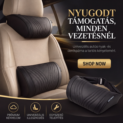 🚘☁️ Kényelmes autóülés-fejtámla és deréktámasz 💪