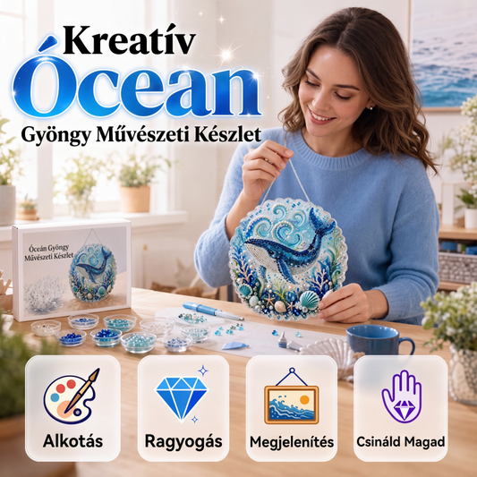 🌊💎 DIY óceáni gyöngyfestményes fali dísz | 5D-s gyémántkép-készlet 🏡