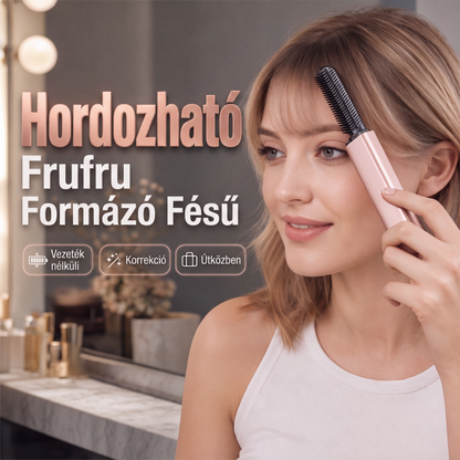 🔥💇‍♀️ Hordozható elektromos hőfésű a frizura kialakításához és a frufru rendezéséhez ✨