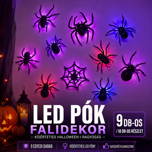 🕷️💡 Pók matrica LED világítás – Búcsú a sötét unalomtól 🎨