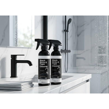 🛁🛡️ Vízkőoldó spray fekete mosdókhoz és csaptelepekhez 💧