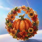 🍂🎃 Tök koszorú gyémántfestés Áttetsző függő dekoráció Kézműveskedőknek és őszi dekorációhoz 💎