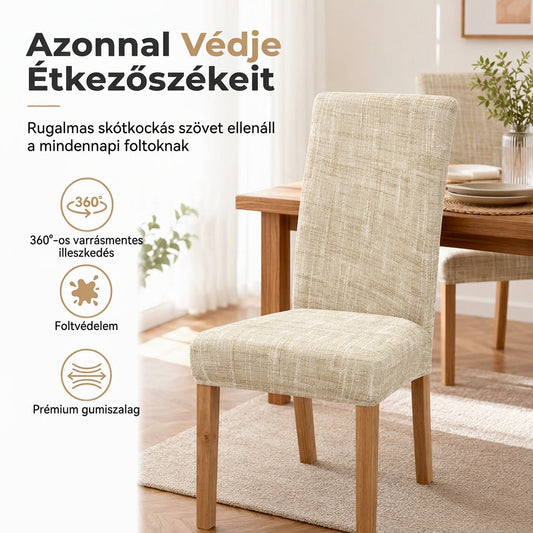 Azonnali védelem az étkezőszékek számára – megvédi a bútort a kiömlésektől és szennyeződésektől – Kockás székhuzat – Utánvéttel! 🛡️
