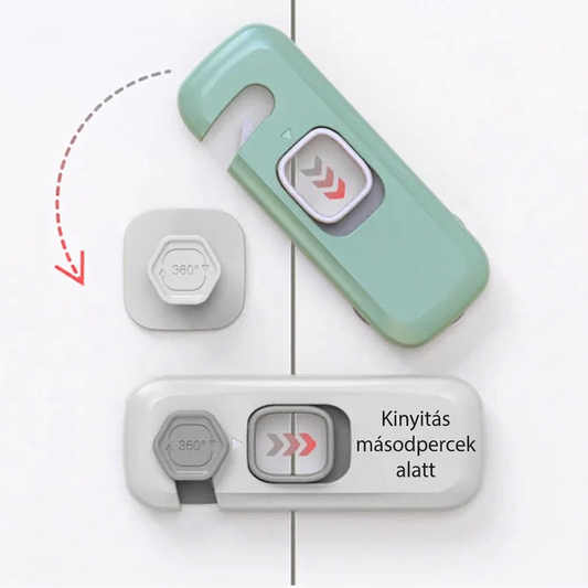2 darabos szett – egyszerre több helyre is felszerelhető, dupla biztonság – Többfunkciós gyermekbiztonsági hűtőszekrény-zár – Utánvéttel! 🧊