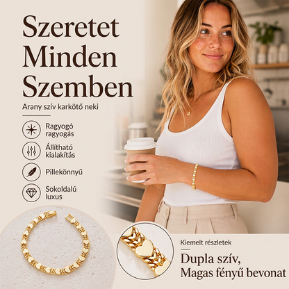 Romantikus szív alakú láncszemek – szerelmed kifejezése minden nap – Elegáns szív alakú láncszemekből álló karkötő – Utánvéttel! 💖