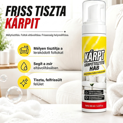 Mély hab formula – felszívja és feloldja a makacs szennyeződéseket, zsírt és koszt, ragacsos maradék nélkül – Habos kárpittisztító – Utánvéttel! 🛋️