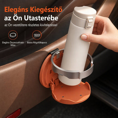 Kifinomult fémes szegélyek – gyönyörűen illeszkednek a prémium textúrált burkolatokhoz – Többfunkciós összecsukható autós pohártartó – Utánvéttel! ✨
