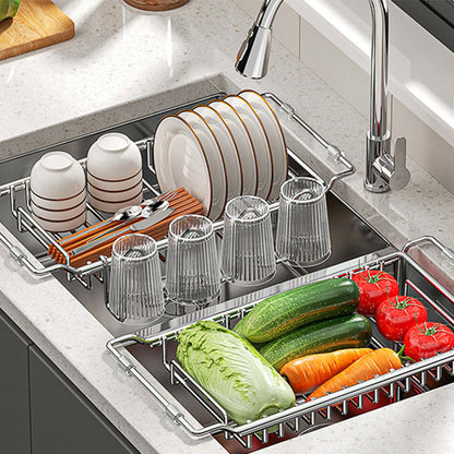 Megemeli az edényeket és zöldségeket a gyors lefolyásért – tisztább és rendezettebb mosogató – Kibővíthető mosogatói szűrőkosár – Utánvéttel! 🥦