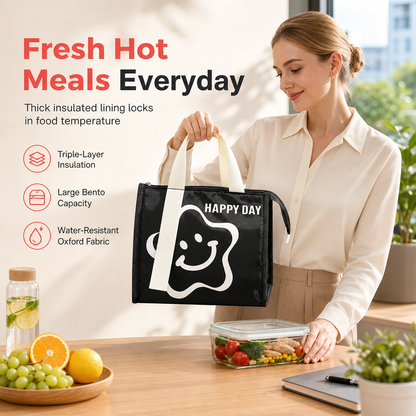 Órákig gőzölgő meleg étel – élvezze a házi ízeket munkahelyén – Hőszigetelt vastagított ebédtáska – Utánvéttel! ♨️