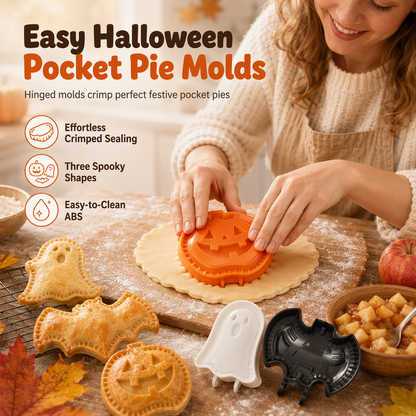 Egyszerű Halloween zsebes piteforma – készítsen gyönyörűen zárt sütőtöklámpás és szellem pitét a családdal – Halloween zsebes piteforma – Utánvéttel! 🎃